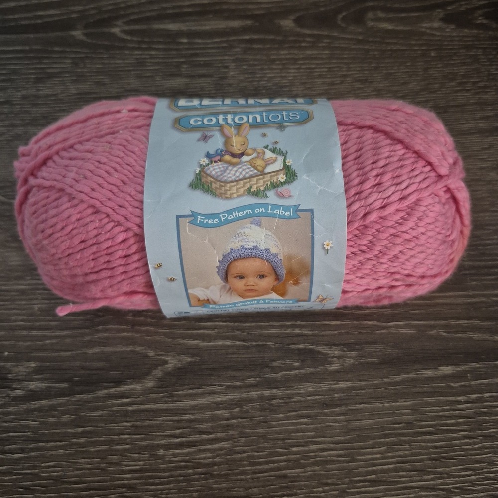 Bernat Cottontots Yarn Strawberry #90421 3.5 Oz.  100% Cotton Crafts Blanket